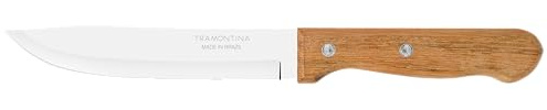 Tramontina Dynamic - Cuchillo de cocina (15 cm, hoja afilada de acero inoxidable, mango de madera natural, multiusos, 15 cm)