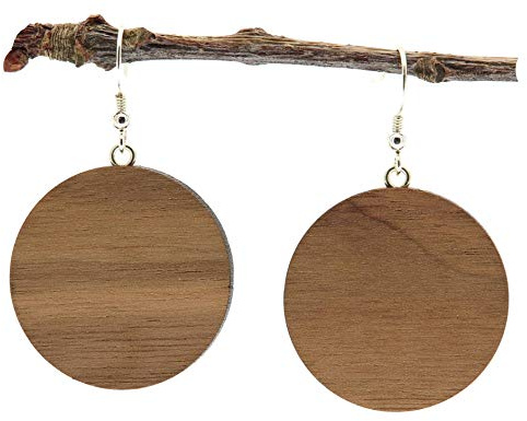 NaturSchatulle Holzohrringe Holzschmuck I Kira I natürliche Ohrhänger Holz 925 Sterling Silber I Ohrringe Damen I Ohrschmuck