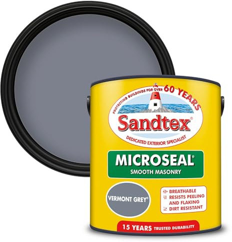 Sandtex Ultra Smooth Masonry Paint 5 Litre Stock Colours - Vermont Grey