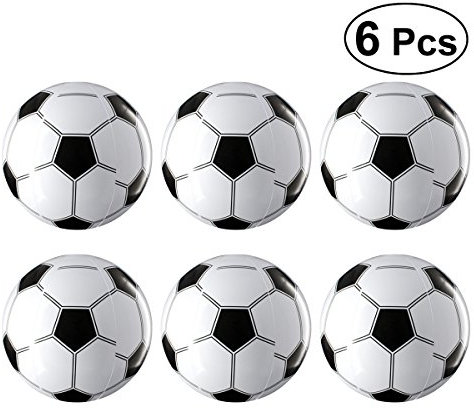 YeahiBaby Aufblasbare Ball Fußbälle Spielzeug für Fan Artikel Kinder Party Favor 6 Stück (Weiß und Schwarz)
