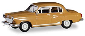 herpa 023283-004 – H0 Wolga M21, Oldtimer Fahrzeug, Modell Auto, Modellsammlung, Miniaturmodelle, Fahrzeuge zum Sammeln, Kleinmodell, Sammlerstück, Detailgetreu, Kunststoff, Braunbeige - Maßstab 1:87
