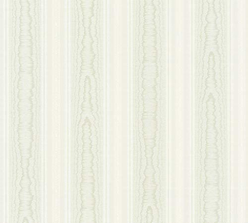 A.S. Création Concerto 765871 7658-71 - Carta da parati a righe, 10,05 x 0,53 m, colore: Verde/Bianco