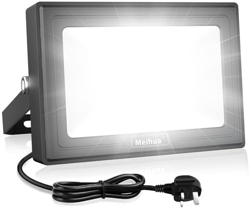 MEIHUA LED Floodlight 35W, Flood Lights Outdoor 3000LM Super Bright 6500K Daylight White IP66 Waterproof Work Lamp for Home Lighting Garden Garage Workshop Job Site Light 1M Wire with UK Plug