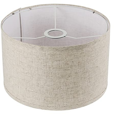 11x11x8 Assembly Required Lampshade for Floor Lamp, Table Lamp, Bedside Lamp, Fabric Drum Lampshade Classic Modern Style, Spider Fitter, Linen - Beige