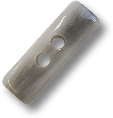 5er Set graue Knebelknöpfe aus Kunststoff, mit abgerundeten Ecken Ø: ca. 13x40mm!