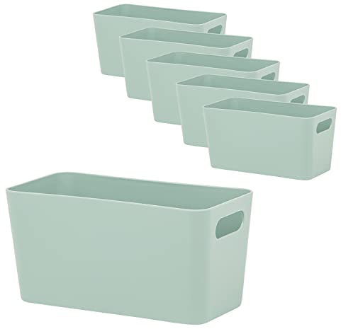#11 6x Ordnungsboxen 10cm hoch grün 20x10x10cm 1,4L Ordnungskorb