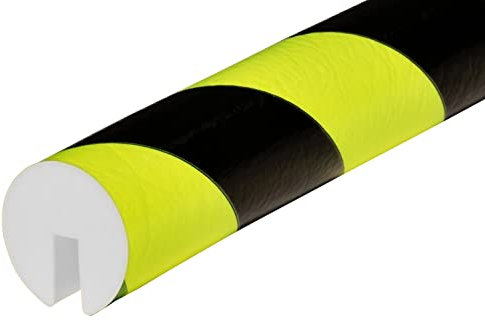 KAS2-NS Kantenschutzprofil von SMI-Kantenschutzprofi aus recyclebarem Polyurethanschaum für Innen- und Außeneinsatz geeignet - Neon/Schwarz - Stoßschutz, Warnprofil, Schutzprofil, Rammschutz (1 m)