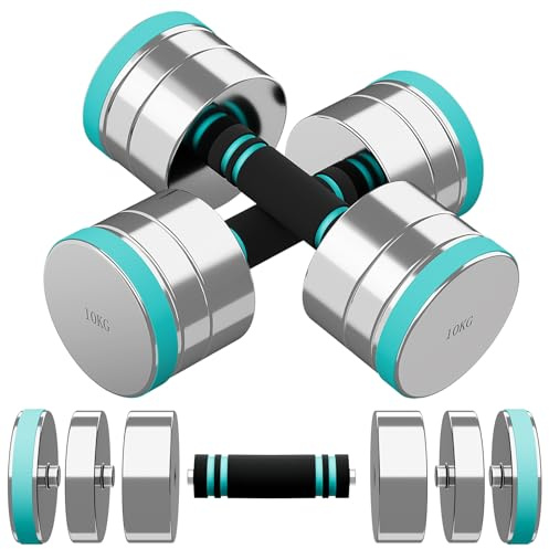 Dripex Lot de 2 Haltères Musculation Réglables Compacts en Acier 10kg