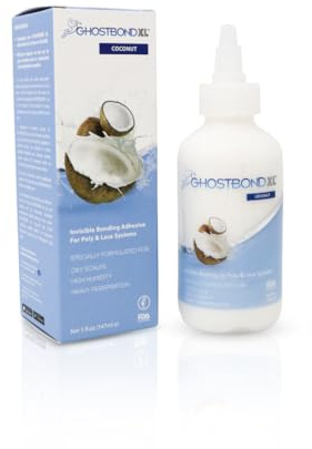 Professional Hair Labs Ghost Bond Haarkleber, Perückenkleber, ohne Chemikalien, XL (Kokosnuss, 5 Unzen / 147 ml)
