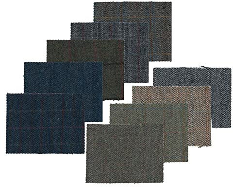 Harris Tweed Fabric Cloth Genuine 100% Pure Virgin Wool - Bundle of Swatches (20 X 15cm)
