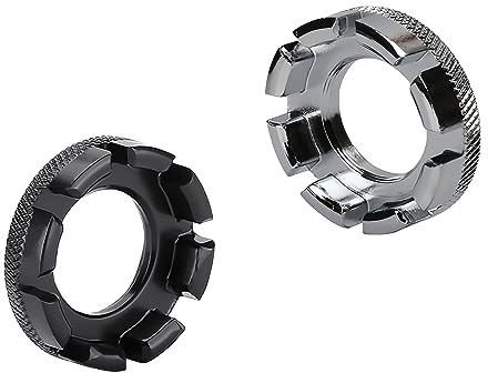 TAFACE 2 stück Fahrrad-Universal-Speichenschlüssel, Speichenspanner mit acht Kerben, 10-15 G Radschlüssel, Fahrradreparaturwerkzeug (schwarz, Silber)