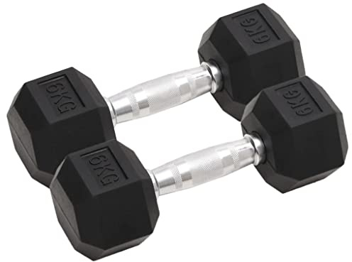 vidaXL 2x Kurzhantel Kurzhanteln Hantel Hanteln Hantelset Set Minihantel Hexagon Hantelscheiben Gewichte Fitness Krafttraining 12kg Gesamt Gusseisen