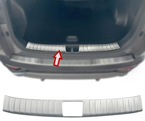 RECAMBO Ladekantenschutz Edelstahl kompatibel für Hyundai Tucson | Typ NX4 | BJ ab 2020 - matt gebürstet mit Textur - Styling und Schutz für die Stoßstange