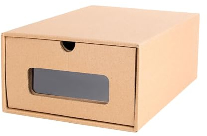 CAXUSD Schuhbox im Schubladenstil 2 Stück aus Papier mit Sichtfenster | Transparente Aufbewahrung, für Schuhe und Handtaschen, für Zuhause und Schreibtisch