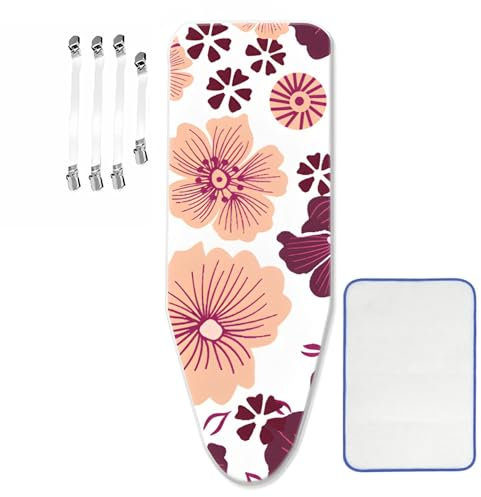 ZJBKX Bügelbrettbezug für Dampfbügelstation, geeignet für Bügelbrett von 30-45 cm x 110-125 cm, mit 4 Spannern, 1 Bügeltuch