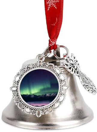 Weihnachtsglocken zum Aufhängen, Jingling-Glocke, Metall, Weihnachtsschmuck, Nord-Aurora-Nachtglocke, Schlitten, Weihnachtsbaum, hängende Ornament, Anhänger, dekorative Kuhglocken für