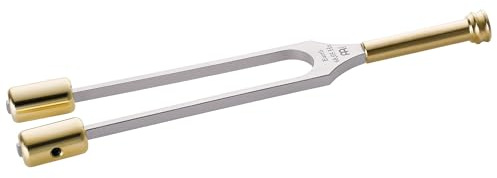 Sonic Energy Grounding Therapie Stimmgabel, Erde/Om (TTF-E-G) | 68,05 Hz, Ton Cis2, 21,5 cm lang, 170 g, in Deutschland gefertigt, inkl. Hülle und 2x Aufsatz, vernickelter Stahl, ECOBRASS