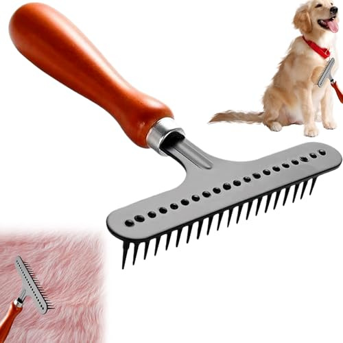 Hand Held Carpet Rake and Pet Hair Remover | Portable Rug Brush, Non Slip, Fluff Carpet, Clean Hair for Matted Carpet, Pet Hair Remover
