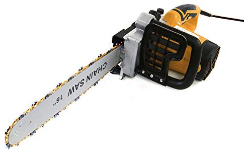 Tronçonneuse 40,6 cm, 2 kW, 800 tr/min, petite tronçonneuse avec une fenêtre d'huile visuelle, utilisation d'un spray d'huile automatique pour couper une variété de bois, jaune