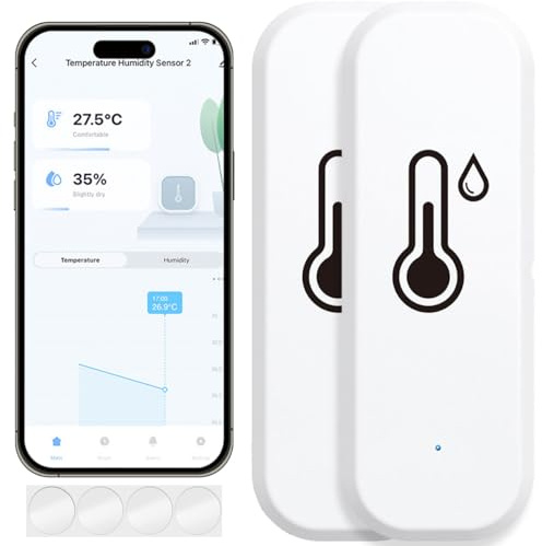 Acmerota Zigbee Hygrometer Thermometer Sensor, Smart Temperature and Humidity Sensor Adjustable Update Frequency, Use with Remote App for Alert, Baby Room…