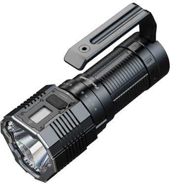 Fenix LR60R Grande lampe de poche LED ultra lumineuse 21000 lumens, 1085 m, USB-C, batterie de charge rapide 45 W, batterie rechargeable, 4 piles 4000 mAh, écran OLED, étanchéité IP68, extérieur