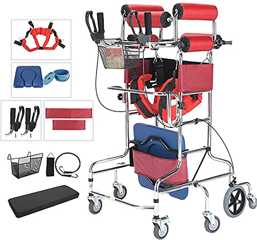 Rollator Unterarm Gehgestell mit 8 Rädern, Sitz, Korb und Toilettenhilfe für Senioren Mobilität und Stehhilfe