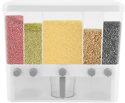 MEELRYD Dispensador de cereales, dispensador de cereales, dispensador de cereales, para almacenar arroz, avena, diferentes tipos de cereales, para cocinas, comedores, despensas