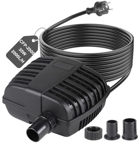 CPROSP Bomba para Estanques Exteriores CFP-2000L/H [2025] - 35W, Bomba de Agua, Bomba para Arroyos, Súper Silenciosa y de Bajo Consumo, para Estanques de Jardín y Arroyos Decorativos, IPX8
