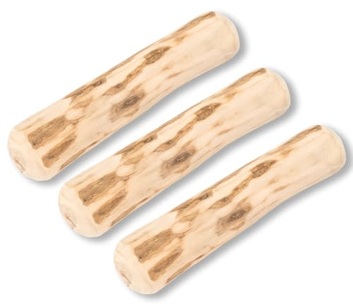 3 stycken kaffeträ för hundar, naturligt tuggträ, träben som hundleksak, tugga hundar tuggstift, perfekt för valpar och vuxna, för tandrengöring tuggved (14 cm längd, 1,8–2 cm diameter)