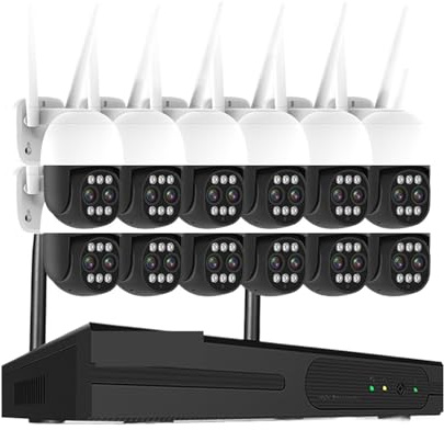 16CH Wireless CCTV Surveillance System 4K 8MP Dual Lens WiFi Security IP Camera Outdoor Smart HD Video Recorder NVR Kit P2P(None,12 Camera 16CH NVR)