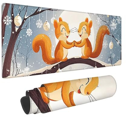 Tapis de Souris de Jeu, 800 x 300 mm XXL Tapis Souris Gaming Grand, Antidérapant Étanche, iExtended Long Clavier Mouse Pad XXL, Accessoire Bureau, pour Gamer, Ordinateur, PC (écureuils) i-761