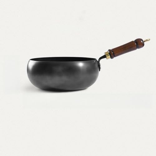 NiuLumea Pentola in ghisa forgiata a mano con design Big Belly Home Cooking compatibile con fornelli a gas e induzione, 26,5 x 13,5 x 27,5 cm