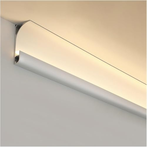 Profilo Chnnel in Alluminio Profilo in Metallo Profilo in Metallo per Angolo A Soffitto, Profilo in Metallo A LED con Copertura in Acrilico, Battiscopa per Profilo in Acciaio per La, One Color, 1m