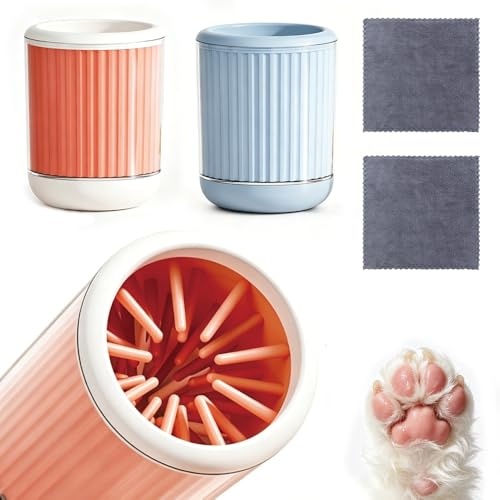 2 Pack Portable Pet Paw Washer with Soft Silicone Bristles,and 2 Towels