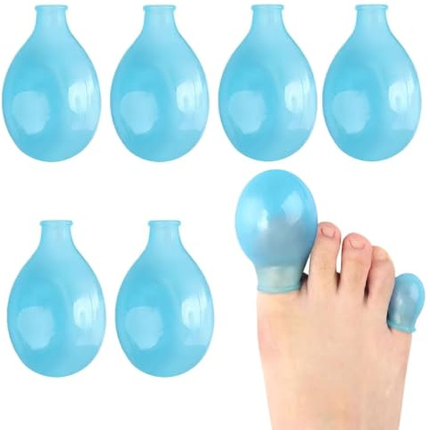 ZETKUS 6 Piezas Protector Uñas Dedos Pies de Silicona Suave, Fundas Impermeables y Reutilizables para Pedicura y Manicura, Protectores de Dedos de los Pies para Baño y Cuidado de Uñas