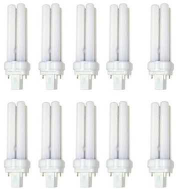TCP 32026Q27K10 fluorescent Quad Tube - 26 Watt (1700 Lumens) Soft White (2700K) 2-Pin (G24d-3 base) Quad Tube PL Lamp, 10-Pack