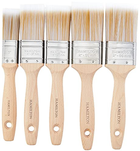 Hamilton Prestige Pure Synthetic Paint Brushes | 5 Box Set | Vapour Box Compatible | 1, 1.5, 2