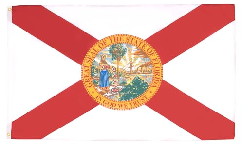 AZ FLAG Bandera Florida 90x60 cm Poliéster 100D 2 Ojales | Uso interior y exterior Enseña americana de florida costuras dobles y bordes reforzados con ojales metálicos