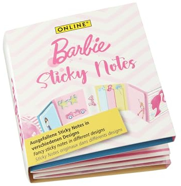 ONLINE Barbie Sticky Notes Booklet I 7-teiliges Haftnotizen Set in verschiedenen Formen I Klebezettel für Schule, Büro & Alltag in schönen Barbie-Designs I Tolles Geschenk für Kindergeburtstag
