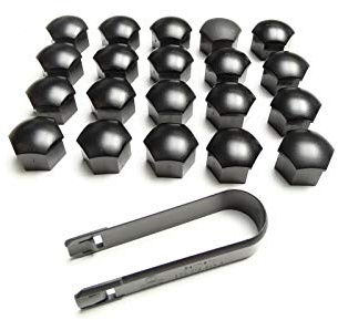 Audi Original Audi Radschraubenkappe CAP für 20 x Radschrauben 1 x Rakel SW17 schwarz | 1 x Rakel SW17