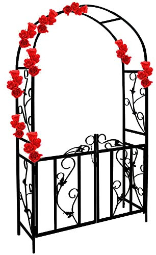 Gardebruk Arco per Rose Piante Rampicanti 225x115x37 cm in Metallo con Cancello Traliccio per Rose Pergolato per Eventi