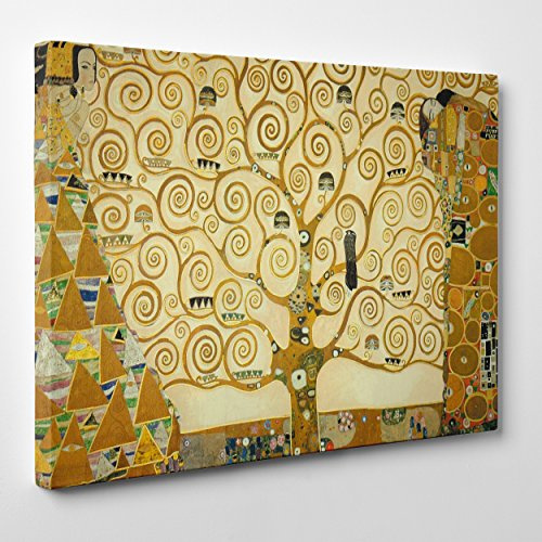 Quadro su Tela Canvas - INTELAIATO - Pronto da Appendere - L'Albero della Vita - Gustav Klimt - Cultura Arte - Art Nouveau Stile Liberty - 70x100cm - Senza Cornice - (cod.199)