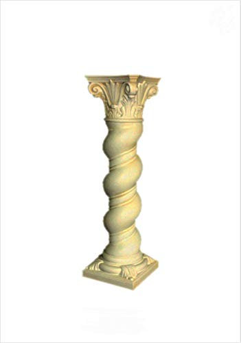 Spiralensäule Blumensäule Blumenständer Standsäule Griechische Säule Steinsäule Beige 100cm