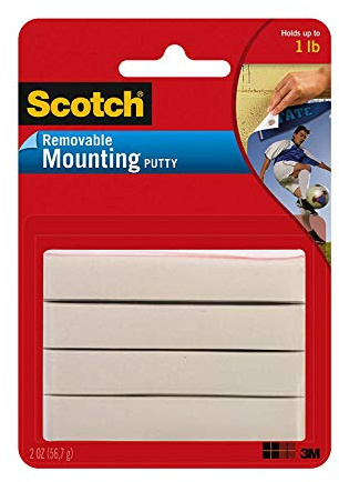 Scotch Mounting Putty 3MVK, Removable, 2 oz, White, 3-Pack