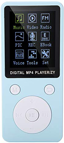 Mini Reproductor de Música MP4 para Estudiantes, MP3 Portátil para Deportes, MP4 Multifuncional Admite Música MP3 y Video AMV, Libro Eléctrico, Radio, Soporte Tarjeta de Memoria Máxima 32G(azul)