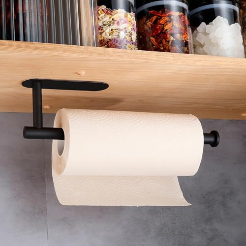 Küchenrollenhalter ohne Bohren, Küchenrollenhalter Wand, Papierrollenhalter Wandmontage aus Edelstahl, Küchenpapierhalter Küchenrollen Halter Aufbewahrung Organisator