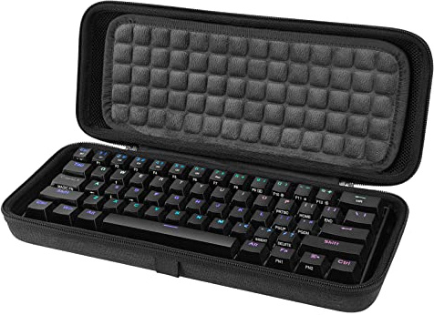 Linkidea Étui de Voyage Rigide pour Clavier Compact 60%, Ordinateur 61 Touches sans Fil/Filaire - Boîte de Transport de Protection - Compatible avec Razer Huntsman Mini 60%, Logitech G Pro X 60,