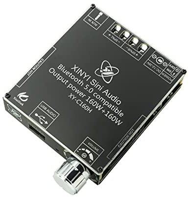HOOCI 2 * 160W TDA7498E Bluetooth 5.0 Amplificateur de Puissance Audio HiFi Classe D Subwoofer stéréo numérique Musique Home Cinéma USB AUX AMP