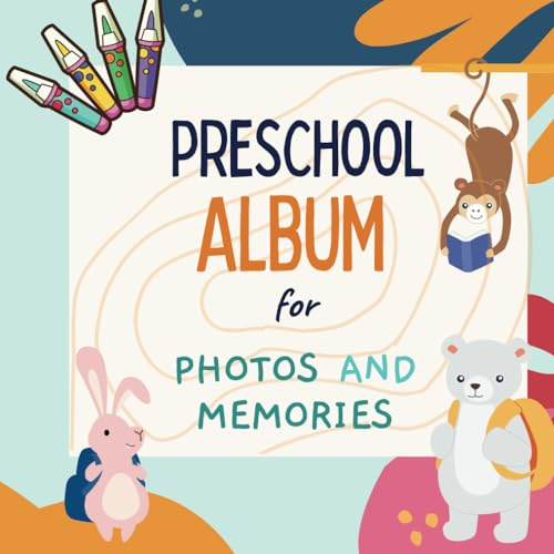 Preschool Album for Photos and Memories: a memory album with ample space for your own photos and notes | vibrant design | 21 x 21 cm format | glossy soft cover