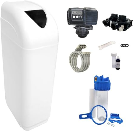 Adoucisseur D'eau 20l Vanne Fleck 5600 Sxt Complet Bac Blanc - Kit Essentiel
